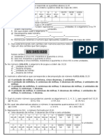 1º Avaliação de Matemática - 1º Trimestre