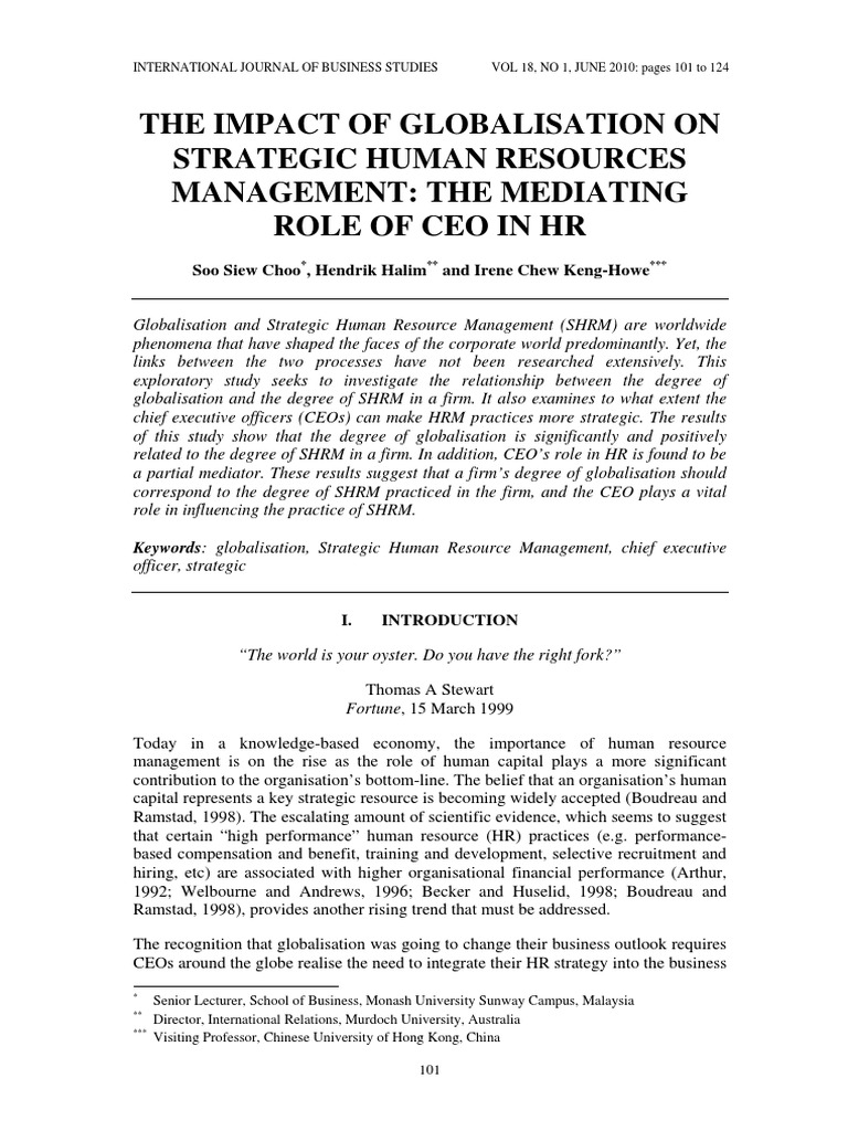 The Impact of Globalisation On SM | PDF | Human Resource Management ...