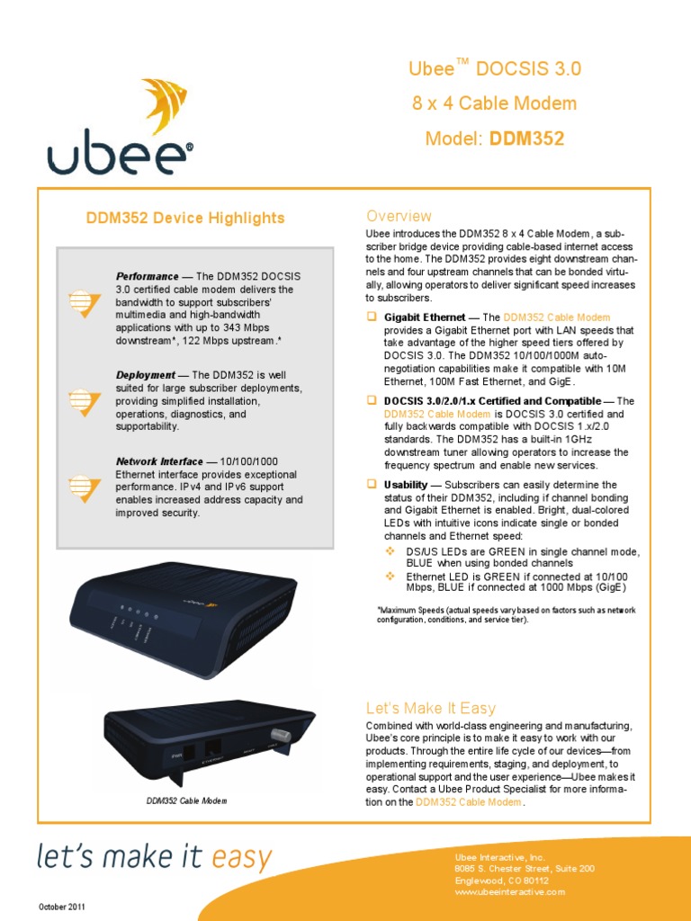 Ubee DDM3521 Modem PDF Modem