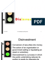 Disinvestment and Buy Back of Shares