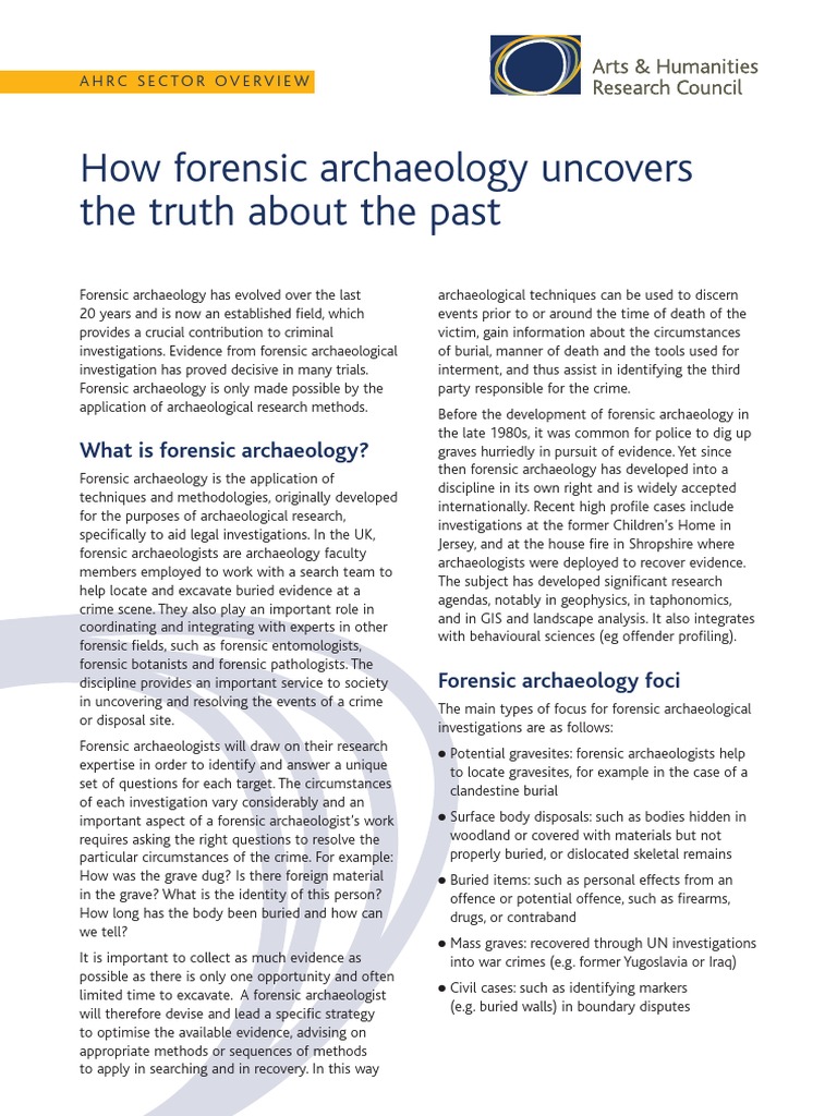 How Forensic Archaeology Uncovers | PDF | Archaeology | Forensic Science