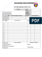 Borang Startlist