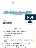 2015 Anesthesia Coding Updates