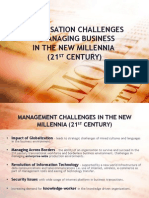Organisation Challenges in Managing Business in The New Millennia (21 Century)