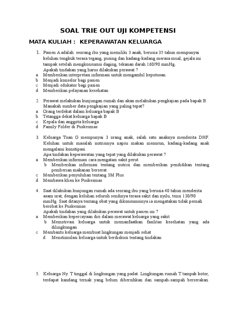 Soal Keperawatan Keluarga PDF