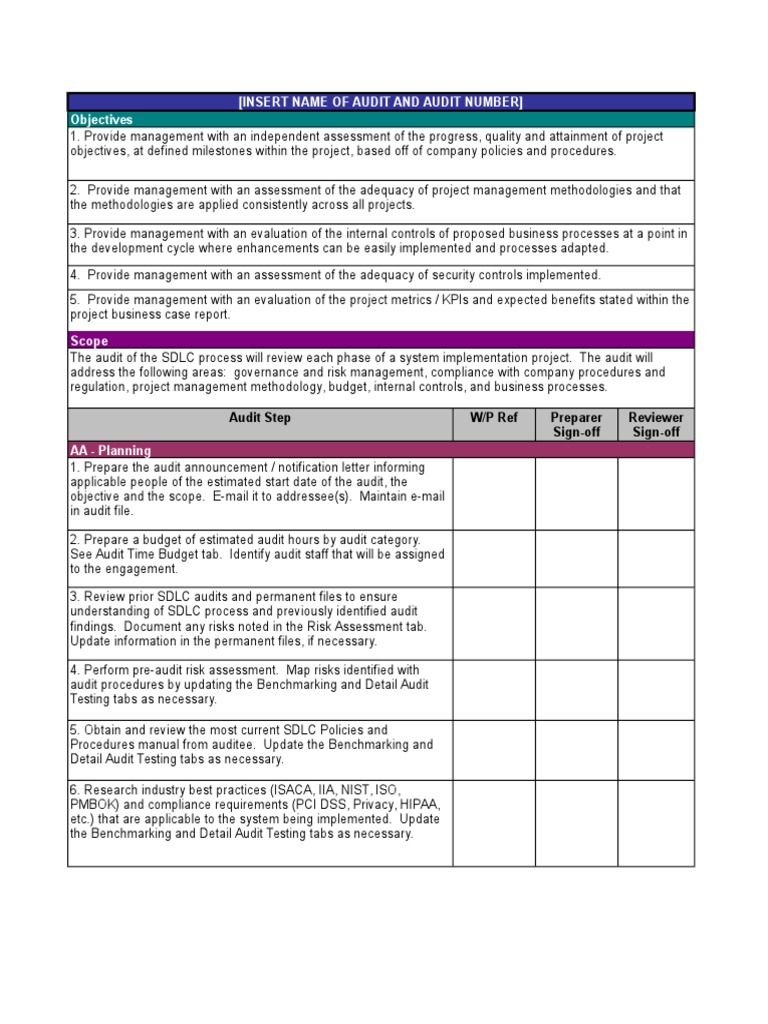 141 ISACA NACACS Auditing IT Projects Audit Program Internal Control