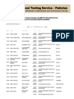 Multan Electric Power Company, LTD (MEPCO) (Recruitment Test) List of Provisionally Eligible Candidates