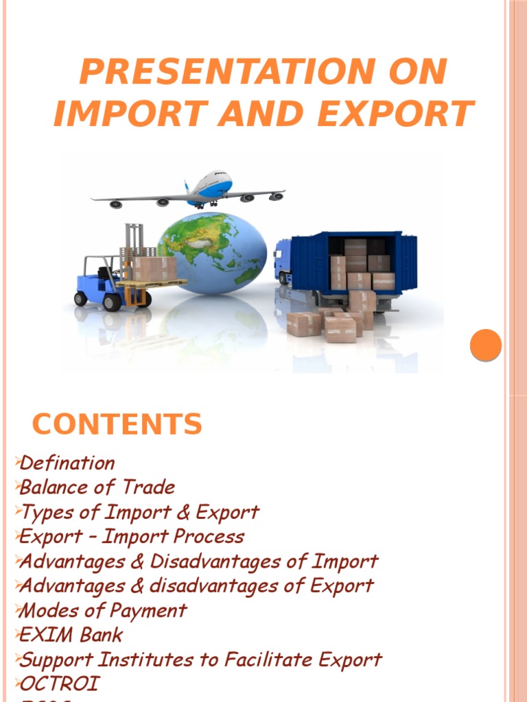 presentation on import and export