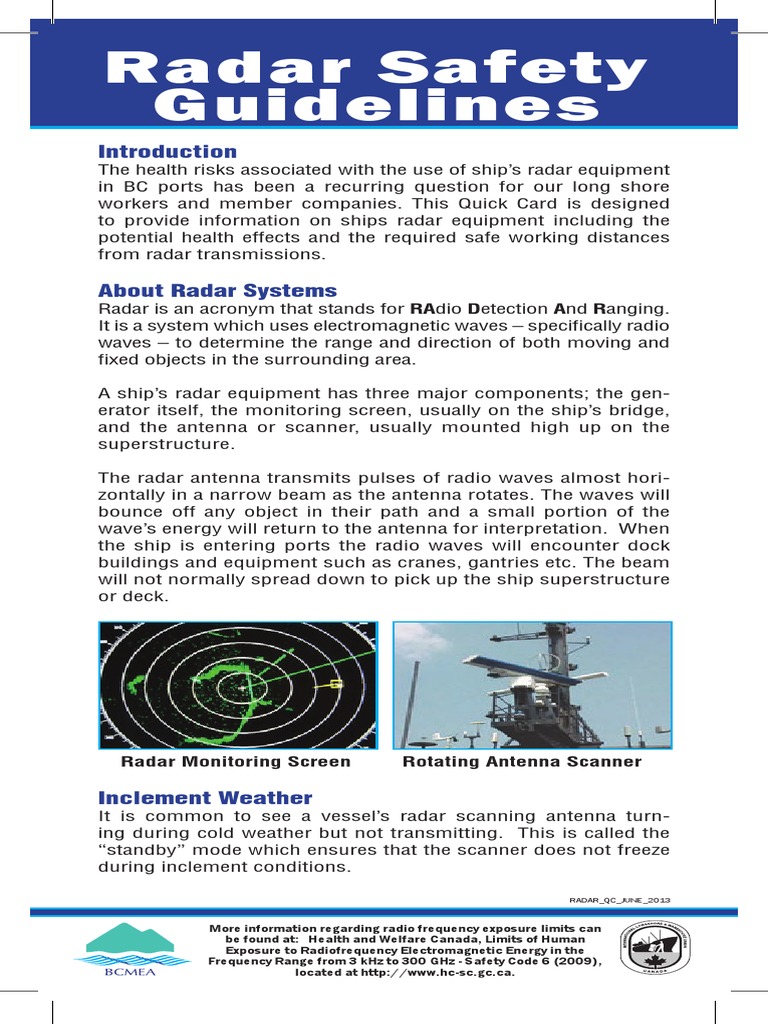 Radar Safety Guidelines for Marine Workers | PDF | Radio Frequency ...