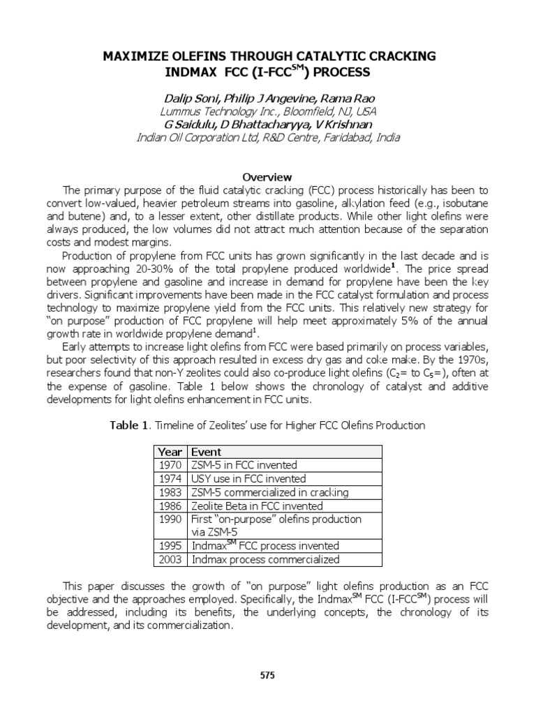 Maximize Olefins Through Catalytic Cracking PDF | PDF | Chemical ...