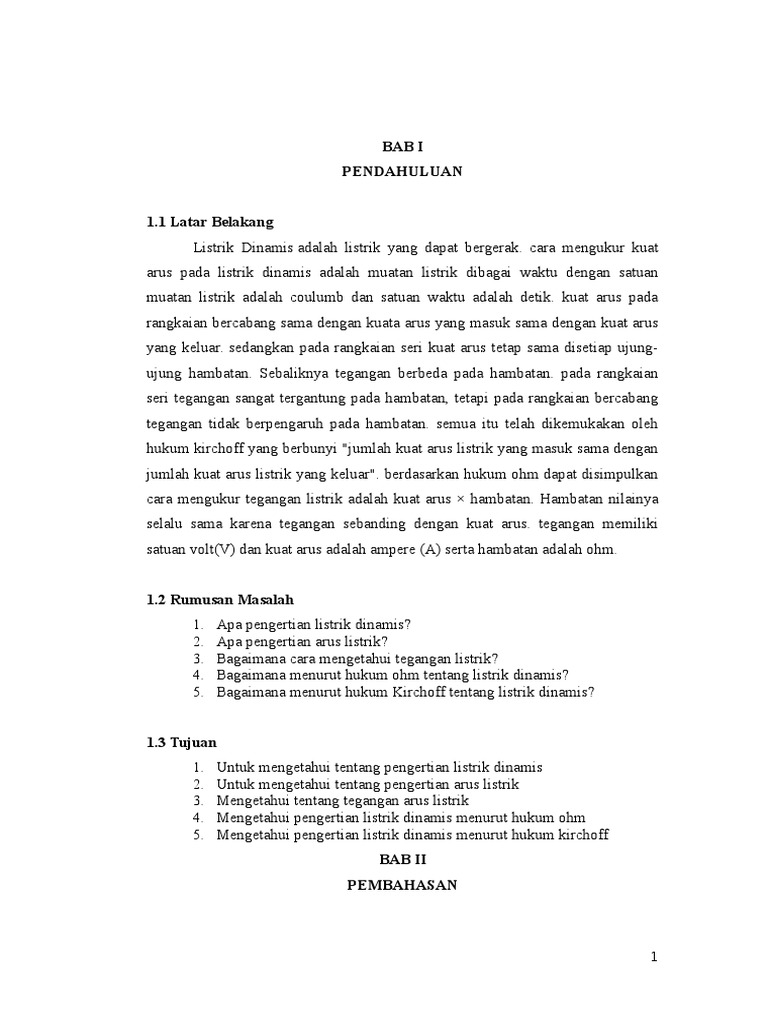Bab I Listrik Dinamis