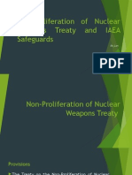 Non-Proliferation of Nuclear Weapons Treaty and IAEA Safeguards 