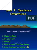 Unit 1 Sentence Structures - 2013