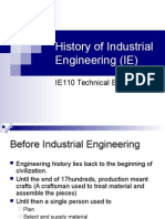 History of Industrial Engineering (IE)