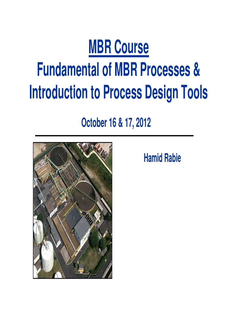 MBR Course Overview and Design Principles | PDF | Sewage Treatment ...