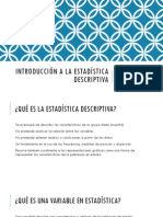 Introducción A La Estadística Descriptiva (Clases 1 y 2)