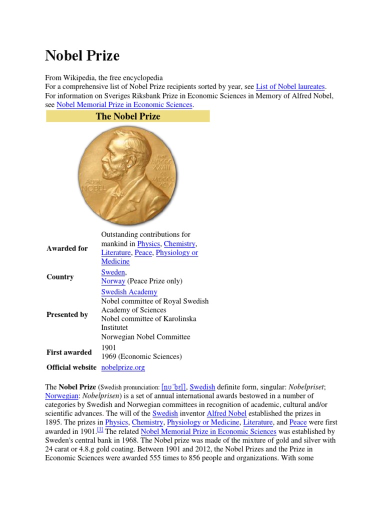 Nobel Prize PDF