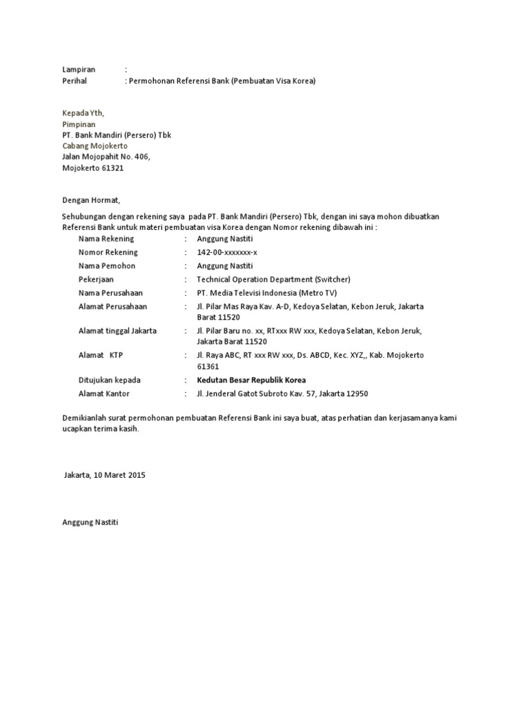 Contoh Surat Permohonan Referensi Bank Free Download Images Contoh Surat Permohonan Referensi Bank Free Download Images