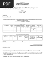 FORM 49. Return Giving Particulars in Register of Directors, Managers and Secretaries and Changes of Particulars. (COMPANIES REGULATIONS, 1966 - P.U