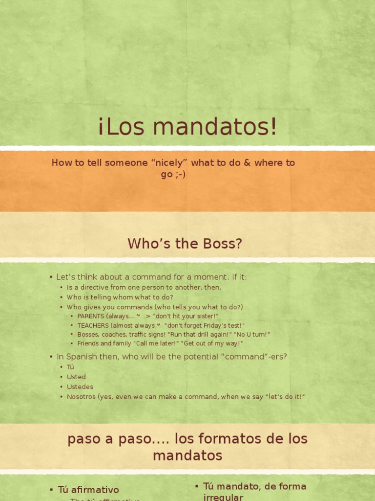 e3 mandatos tu usted ustedes nosotros vps fall 2013 Language Families