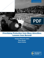 ONG Report - Prioritizing Protection From Mass Atrocities, Lessons From Burundi
