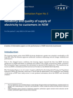 Reliability and Quality of Supply of Electricity To Customers in NSW