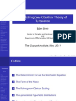 The Kolmogorov-Obukhov Theory of Turbulence: The Courant Institute, Nov. 2011
