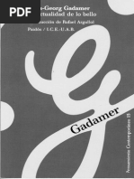 Gadamer La Actuaidad de Lo Bello