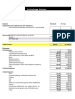 Monthly Budget Worksheet: Income