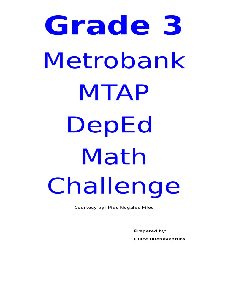 Grade 3 Mtap Reviewer | PDF | Fraction (Mathematics) | Teaching Mathematics