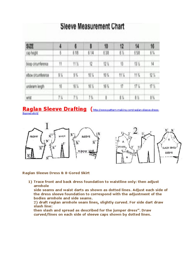 Drafting Raglan Sleeve Patterns Guide | PDF | Seam (Sewing) | Bra