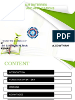 Paper Thin Film Batteries Performance and Applications: Sri S.KUMAR M.Tech