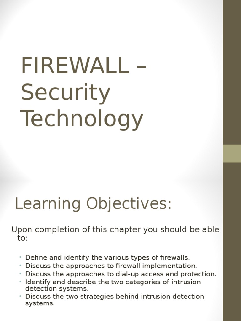 Five Generations of Firewall Technology | PDF | Firewall (Computing ...