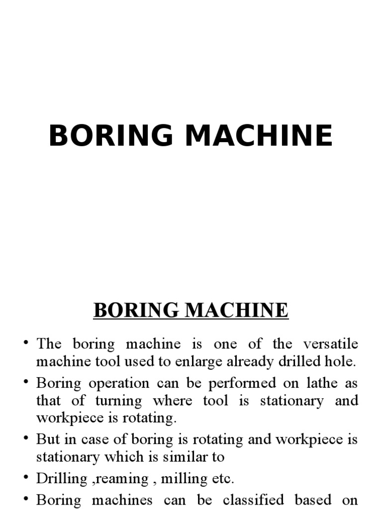 Boring Machine | PDF | Machining | Industrial Processes