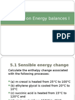 Exercises on Energy Balances