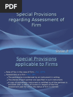 Special Provisions Regarding Assessment of Firm