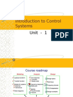 Introduction To Control Systems: Unit - 1