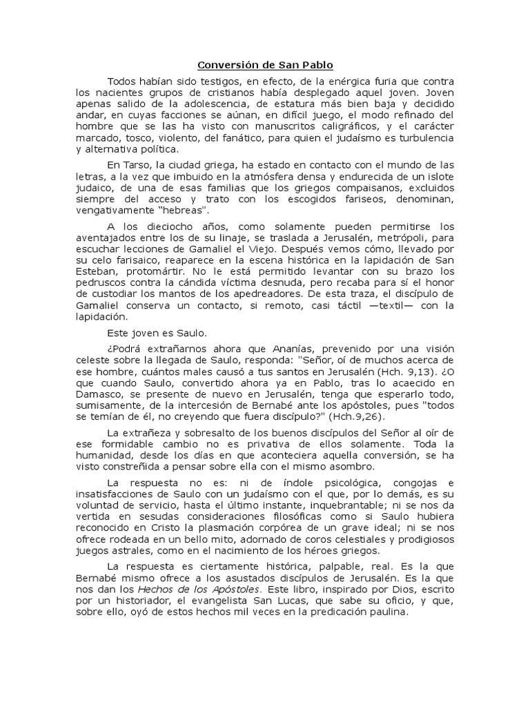 Conversión De San Pablo Pdf Pablo El Apóstol Bernabé