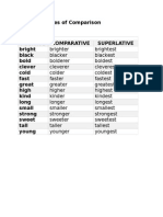 List of Degrees of Comparison: MODEL-1