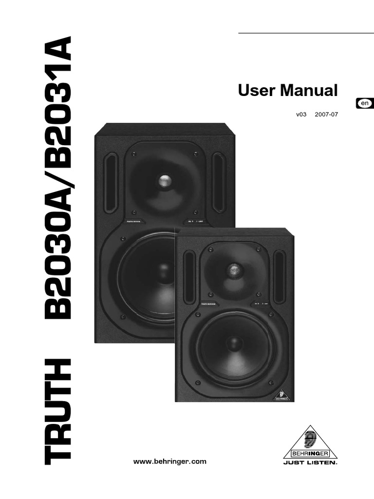 Behringer B2030a Manual 42697 | PDF | Loudspeaker | Ac Power Plugs And ...