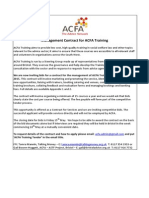 Management Contract For ACFA Training