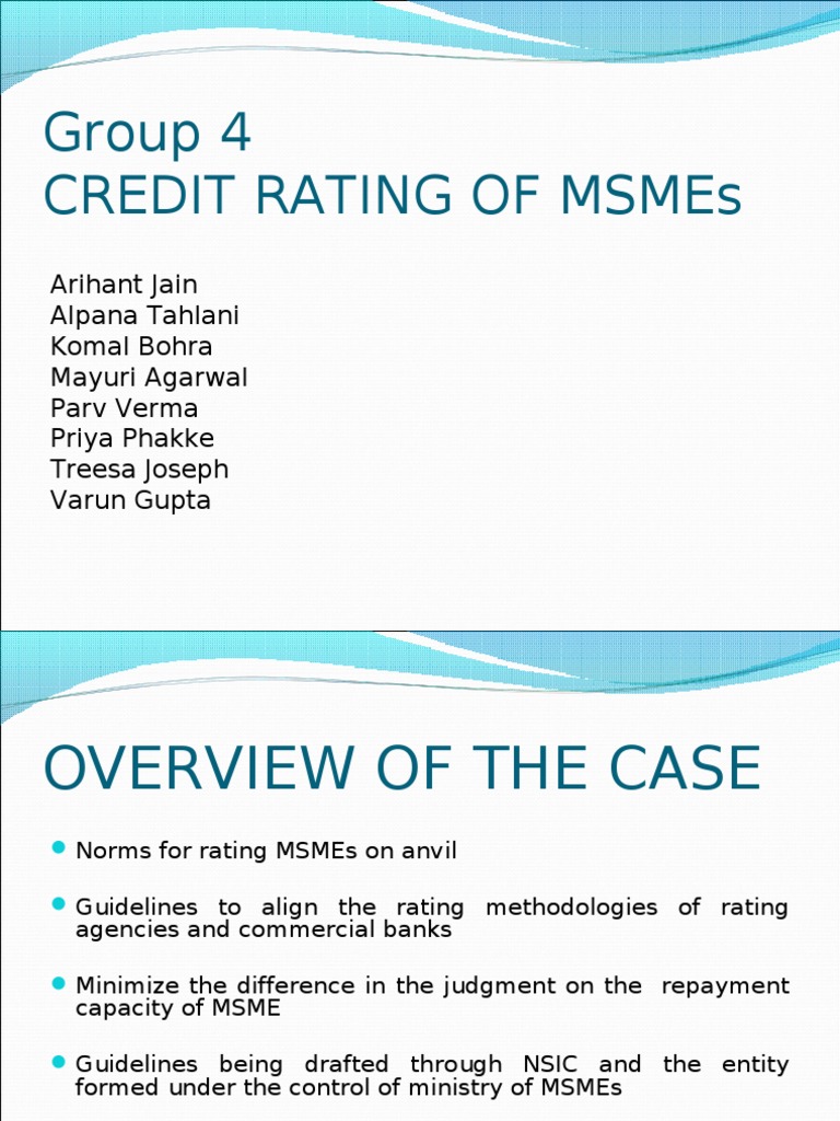 MSME Credit Rating Guidelines and Benefits | PDF | Small And Medium ...