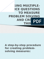Using Multiple-Choice Questions To Measure Problem Solving and