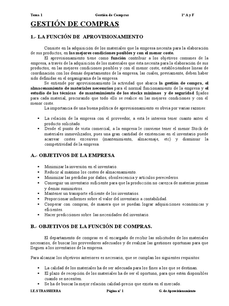 Proceso de Gestión de Compras Empresarial | PDF