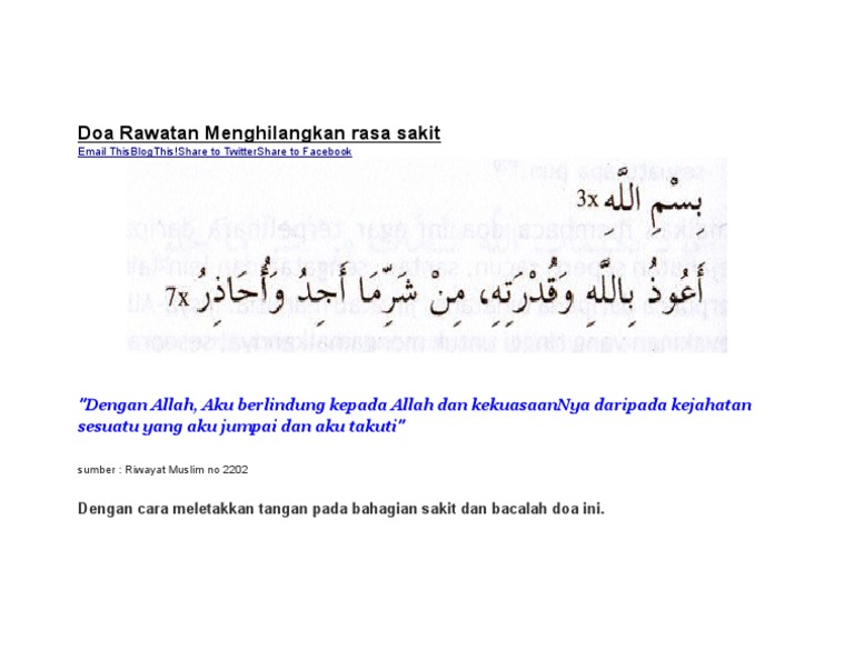 Doa Rawatan Menghilangkan Rasa Sakit Pdf