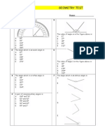 Angles Geometry Test - Measure, classify and draw different types of angles