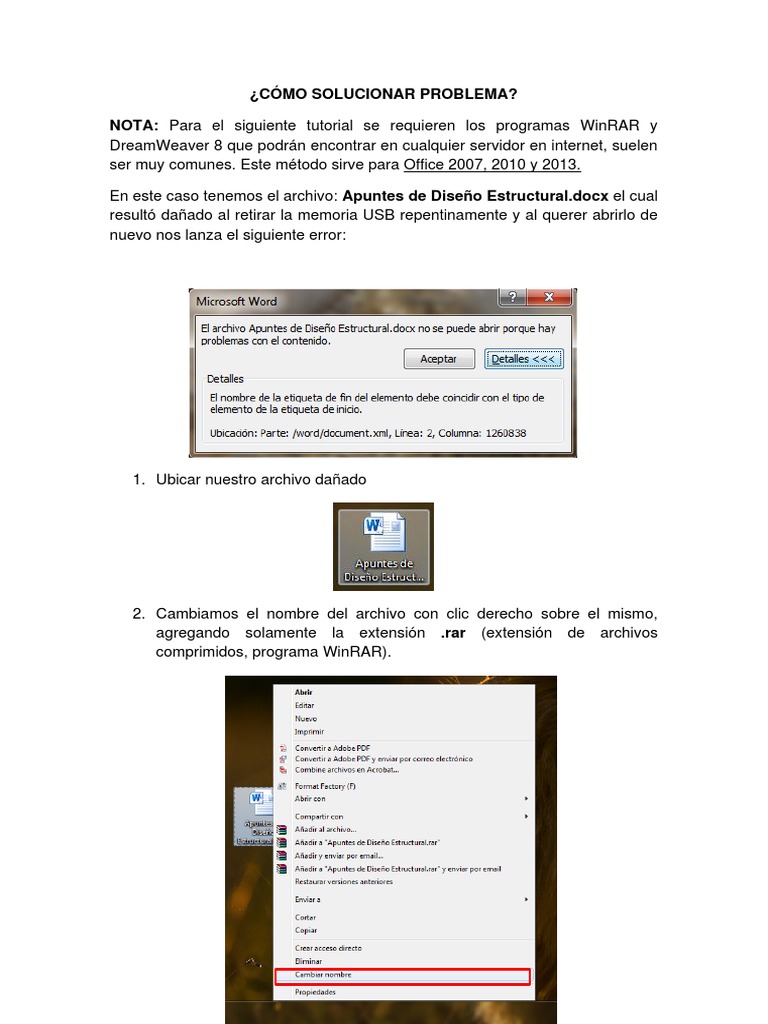 Como Recuperar Un Archivo Dañado De Excel 2010
