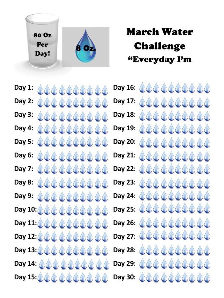 March 30-Day Water Challenge Guide | PDF