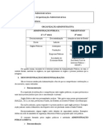 Direito Administrativo - Aula2 - Organização Administrativa -Taguatinga e Ceilândia.doc