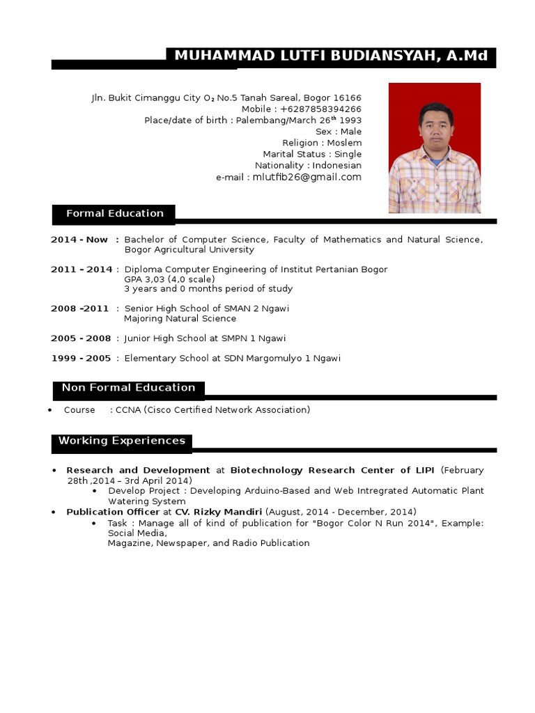 Muhammad Lutfi Budiansyah's CV | PDF